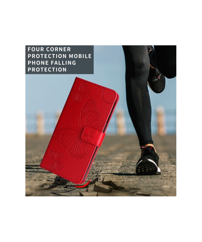 Housse OnePlus 12R Papillons fonction support - Rouge