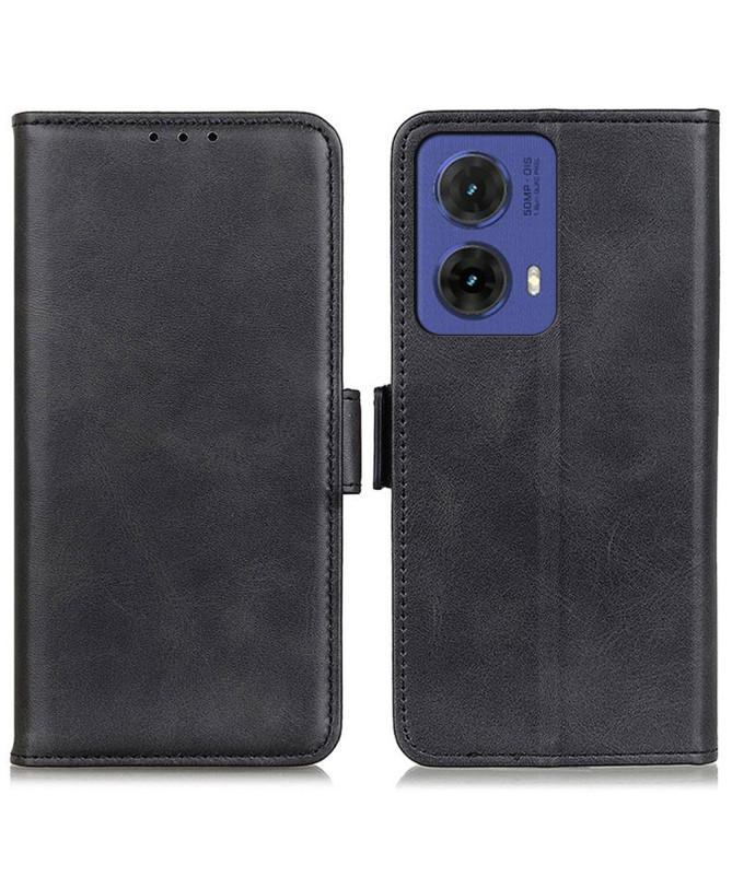 Housse Moto G85 5G portefeuille revêtement simili cuir mat