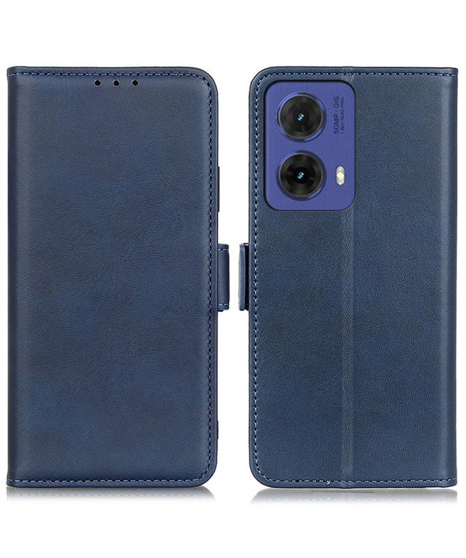 Housse Moto G85 5G portefeuille revêtement simili cuir mat