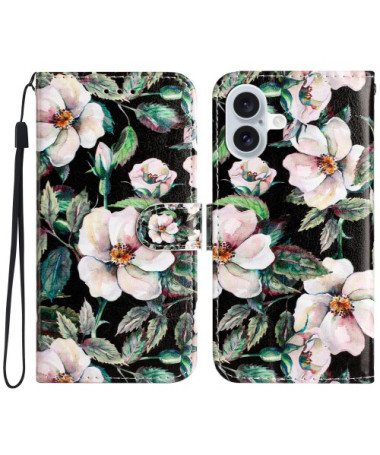 Étui Portefeuille pour iPhone 16 Plus - Motif Magnolia