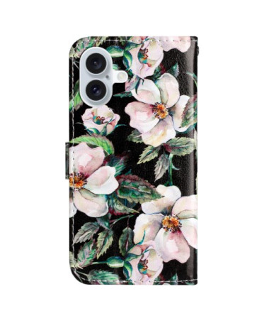 Étui Portefeuille pour iPhone 16 Plus - Motif Magnolia