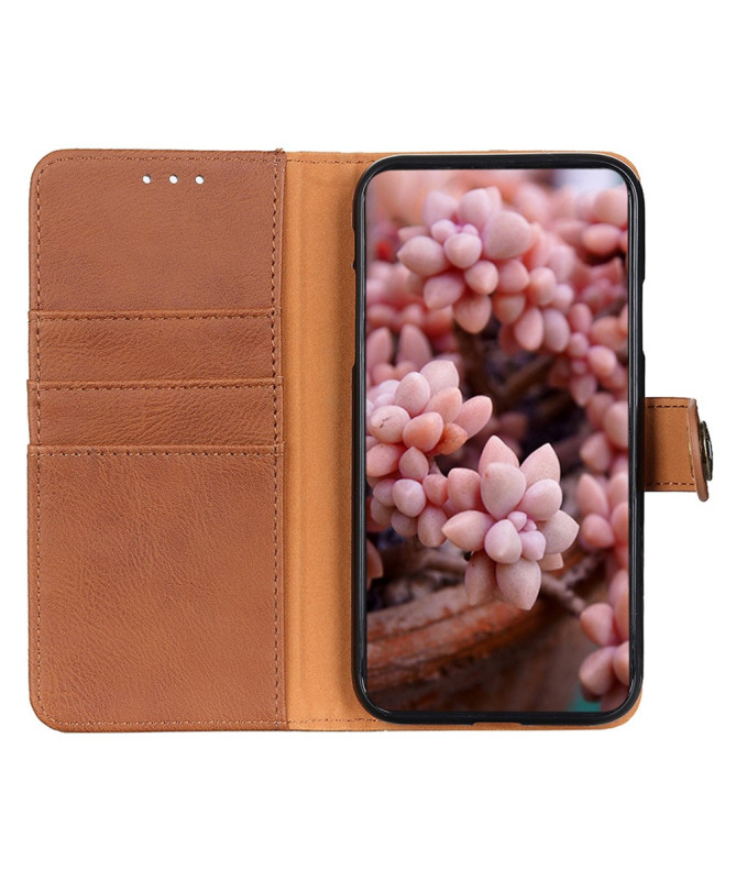 Housse Moto G85 5G imitation cuir rétro