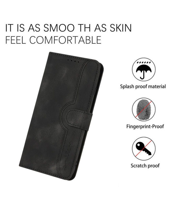 Housse Sony Xperia 10 VI Portefeuille avec Inscription "Smile"
