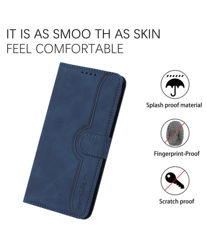 Housse Sony Xperia 10 VI Portefeuille avec Inscription "Smile"