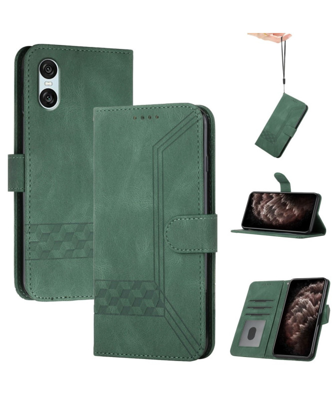 Housse Sony Xperia 10 VI Portefeuille avec Design Rhomboïdal