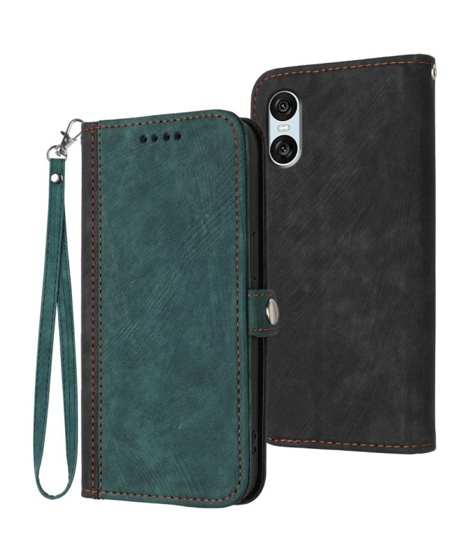 Étui Sony Xperia 10 VI Texturé avec Fonction Portefeuille