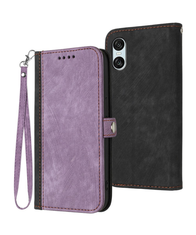 Étui Sony Xperia 10 VI Texturé avec Fonction Portefeuille