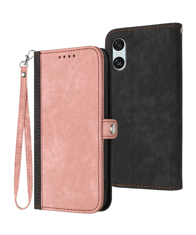 Étui Sony Xperia 10 VI Texturé avec Fonction Portefeuille