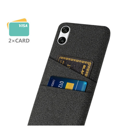 Coque Sony Xperia 10 VI en Tissu avec Emplacements pour Cartes