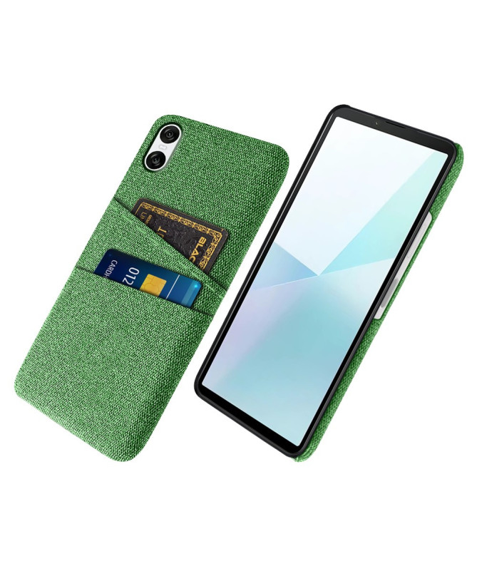 Coque Sony Xperia 10 VI en Tissu avec Emplacements pour Cartes