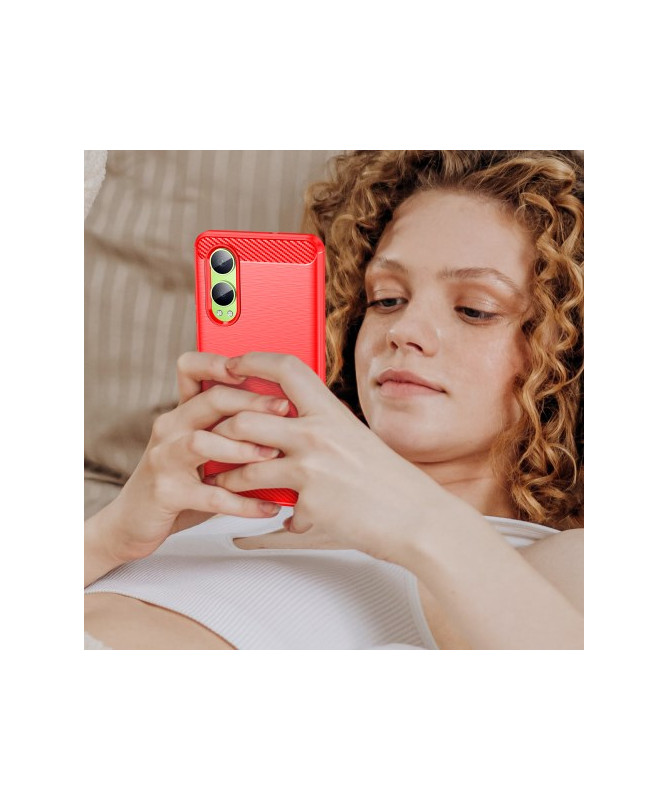 Coque OnePlus Nord CE 4 Lite 5G Effet Brossé - Rouge