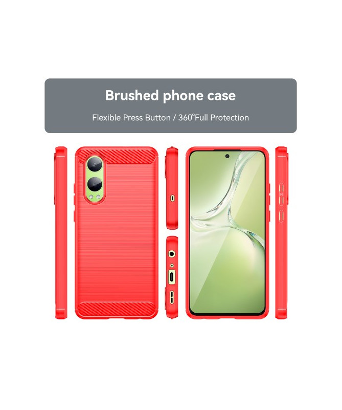 Coque OnePlus Nord CE 4 Lite 5G Effet Brossé - Rouge