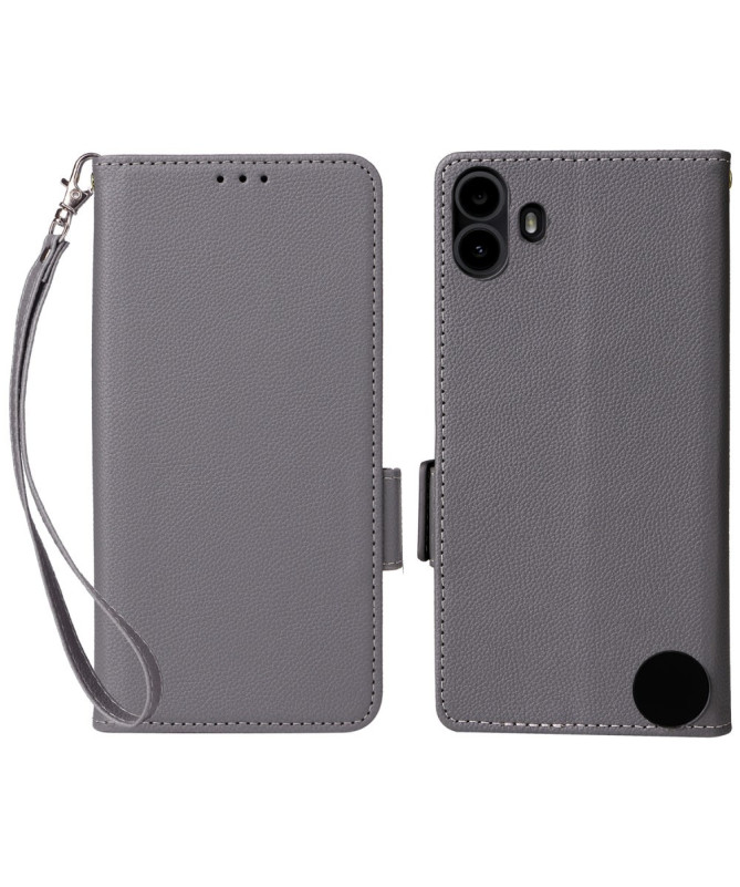 Housse Nothing CMF Phone 1 Portefeuille à Texture Litchi