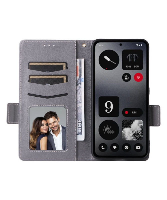 Housse Nothing CMF Phone 1 Portefeuille à Texture Litchi