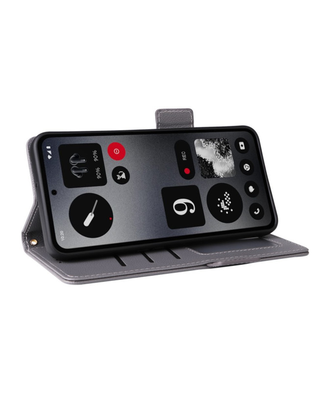 Housse Nothing CMF Phone 1 Portefeuille à Texture Litchi