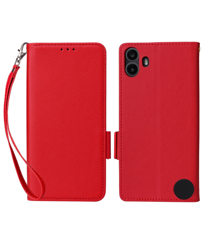 Housse Nothing CMF Phone 1 Portefeuille à Texture Litchi