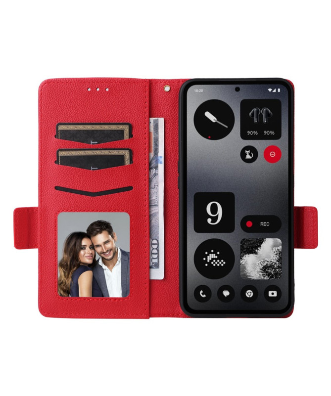 Housse Nothing CMF Phone 1 Portefeuille à Texture Litchi