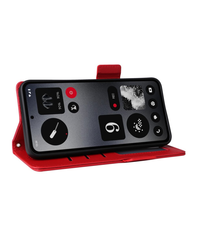 Housse Nothing CMF Phone 1 Portefeuille à Texture Litchi