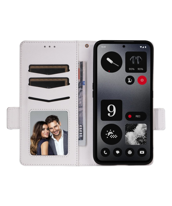 Housse Nothing CMF Phone 1 Portefeuille à Texture Litchi