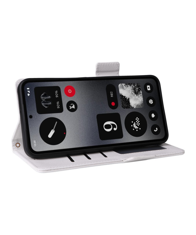 Housse Nothing CMF Phone 1 Portefeuille à Texture Litchi