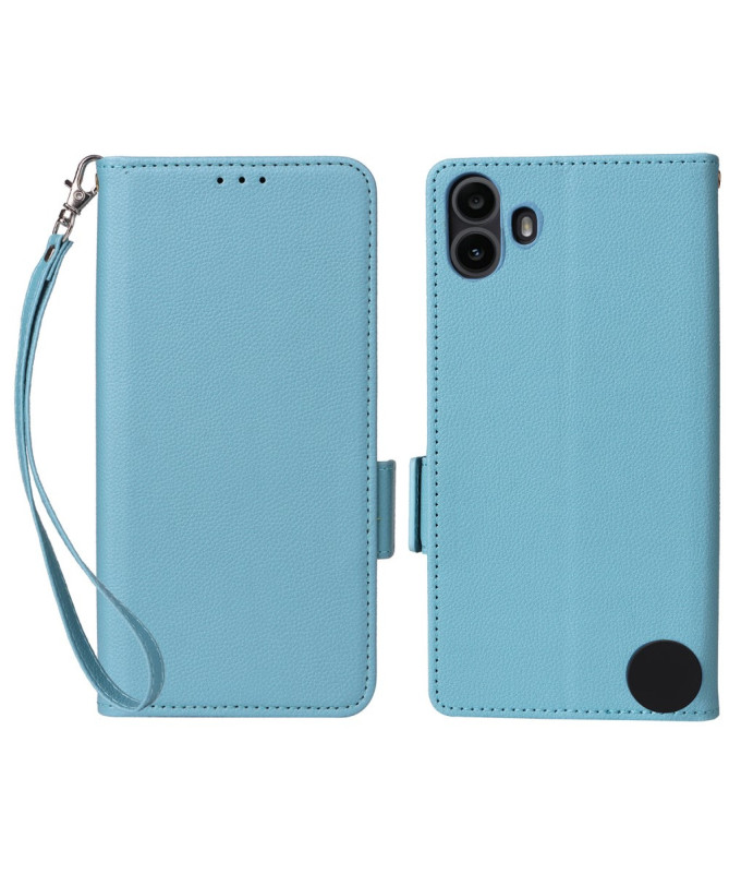 Housse Nothing CMF Phone 1 Portefeuille à Texture Litchi