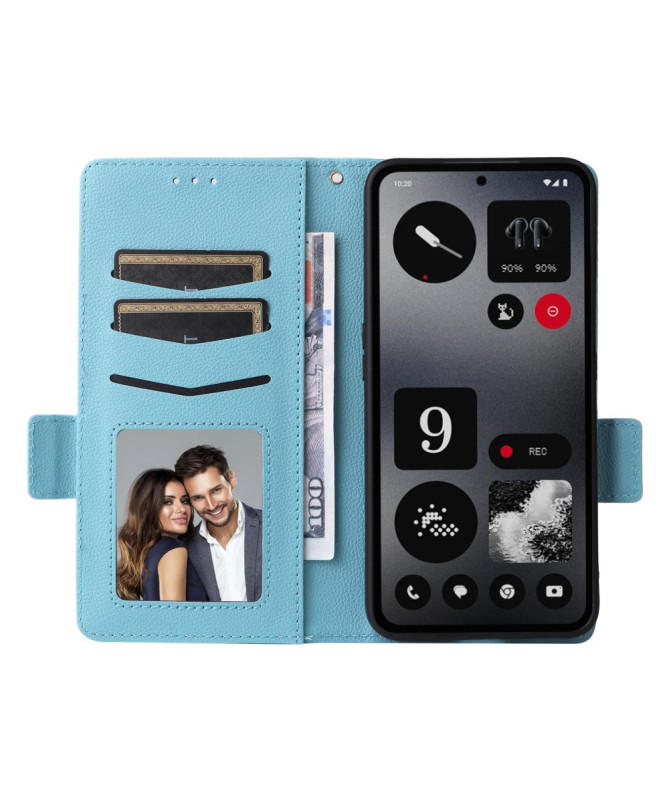 Housse Nothing CMF Phone 1 Portefeuille à Texture Litchi