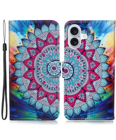 Housse iPhone 16 mandala fleur