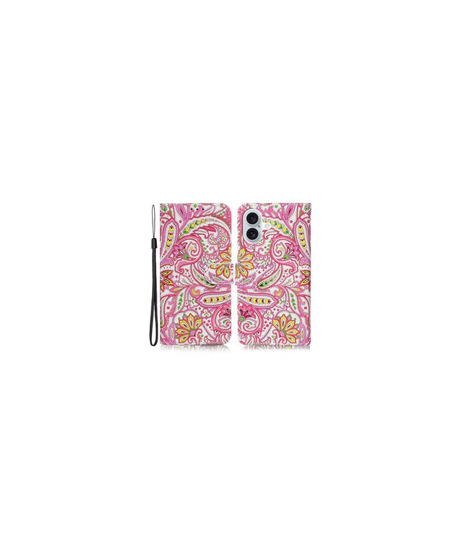 Housse iPhone 16 paisley fleur