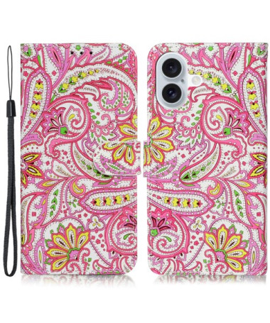 Housse iPhone 16 paisley fleur