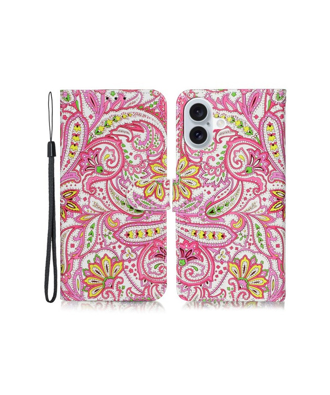 Housse iPhone 16 paisley fleur