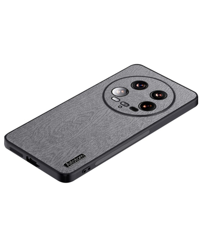 Coque Xiaomi 14 Ultra effet cuir style bois