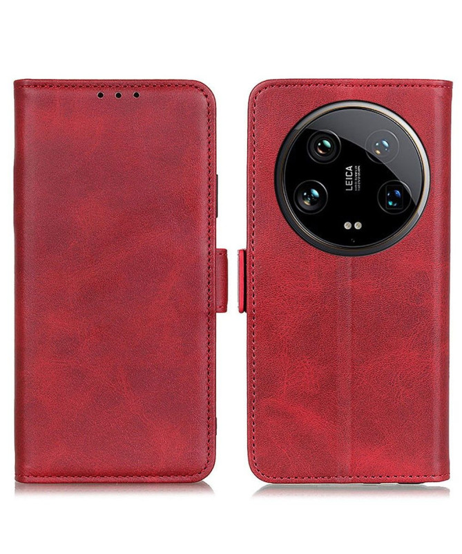 Étui Xiaomi 14 Ultra portefeuille revêtement simili cuir mat