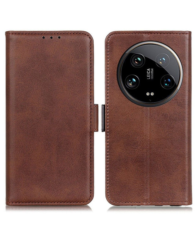 Étui Xiaomi 14 Ultra portefeuille revêtement simili cuir mat