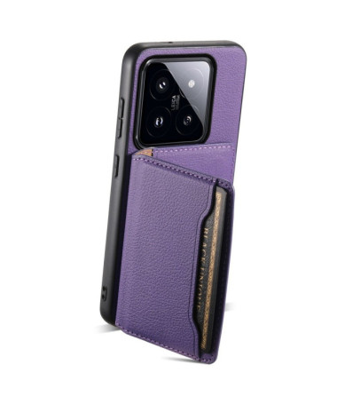 Coque pour Xiaomi 14 Pro QUEEN avec Porte-Carte en Simili Cuir