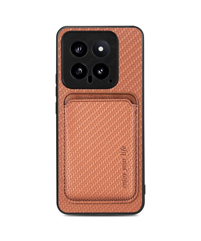 Coque Xiaomi 14 Fibre de Carbone Porte-cartes détachable