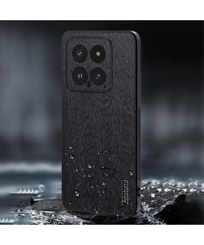 Coque Xiaomi 14 effet cuir style bois