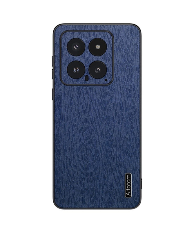 Coque Xiaomi 14 effet cuir style bois