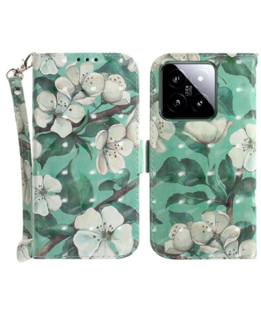 Housse Xiaomi 14 Fleurs Blanches