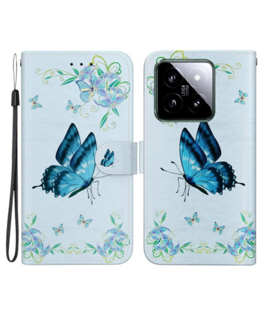 Housse Xiaomi 14 Papillon Céleste