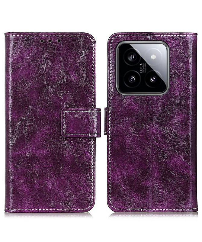 Housse Xiaomi 14 effet cuir luxueux coutures
