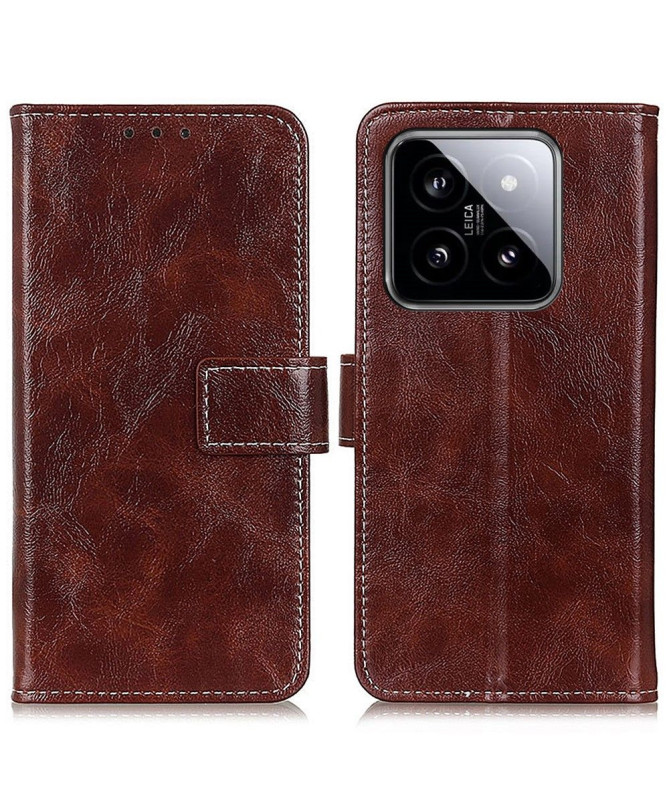 Housse Xiaomi 14 effet cuir luxueux coutures