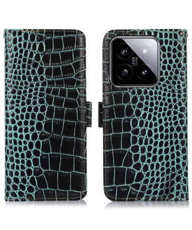 Housse Xiaomi 14 Cuir véritable aspect croco