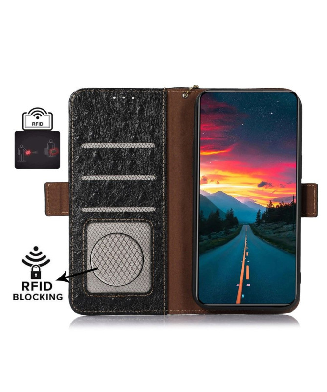 Housse Xiaomi Redmi Note 13 Pro Plus 5G Cuir Effet Peau d'Autruche