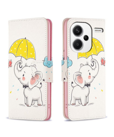 Housse Xiaomi Redmi Note 13 Pro Plus 5G Parapluie et éléphant