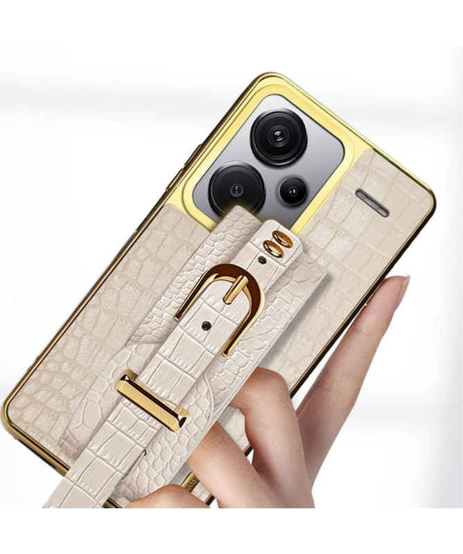 Coque Xiaomi Redmi Note 13 Pro Plus 5G style croco avec sangle