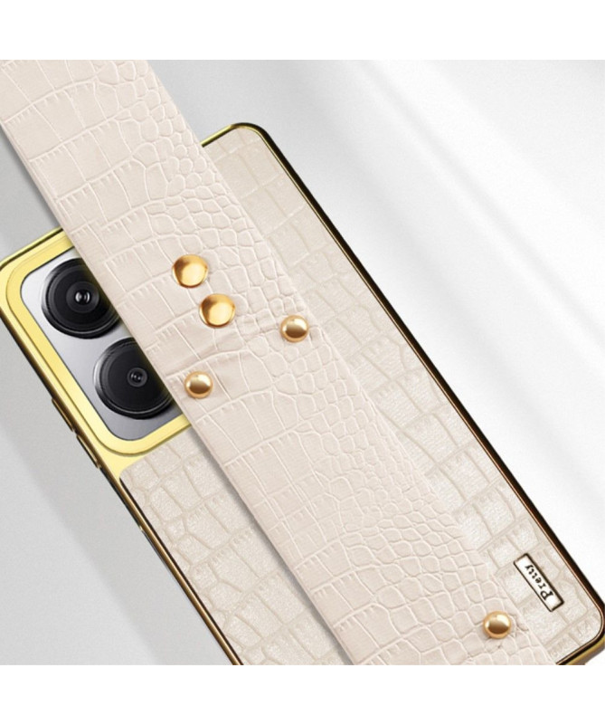 Coque Xiaomi Redmi Note 13 Pro Plus 5G style croco avec sangle