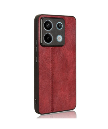 Xiaomi Redmi Note 13 Pro 5G / Poco X6 - Coque Effet Cuir Rouge foncé - photo 8