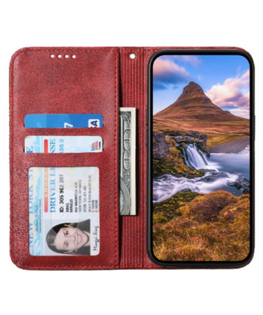 Xiaomi Redmi Note 13 Pro 5G / Poco X6 - Housse Rabat Design Géométrique Rouge foncé - photo 5