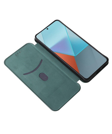 Xiaomi Redmi Note 13 Pro 5G / Poco X6 - Housse simili cuir fibre de carbone Vert foncé - photo 7