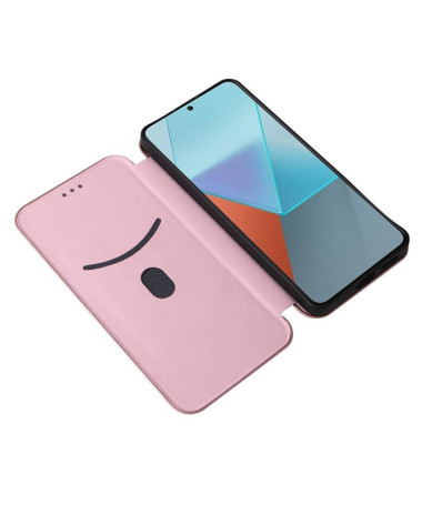 Xiaomi Redmi Note 13 Pro 5G / Poco X6 - Housse simili cuir fibre de carbone Or Rose - photo 12